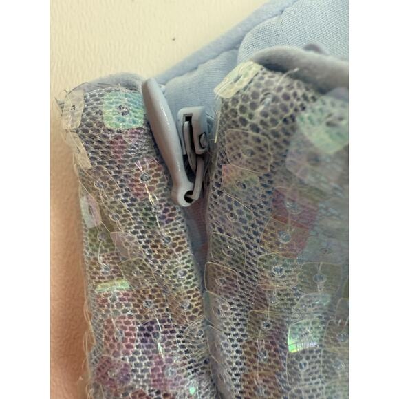 Victoria's Secret Sequin Shimmer Wire Free Side Zip Blue Bralette Bra  Size XXL - Picture 6 of 10